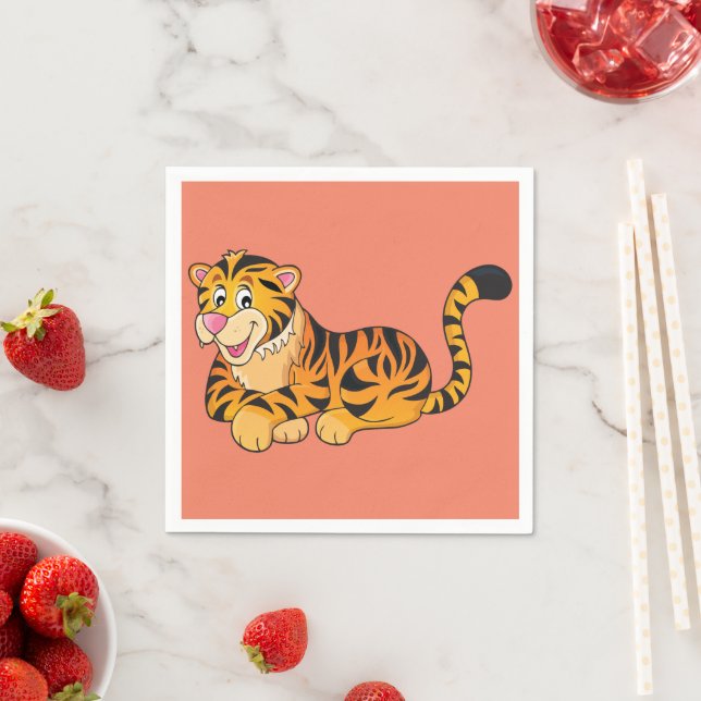 Tiger Resting Paper Napkins (Insitu)