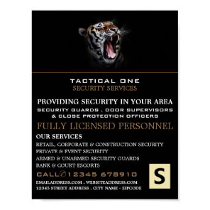 Tiger Roar, Security Personnel Advertising Poster