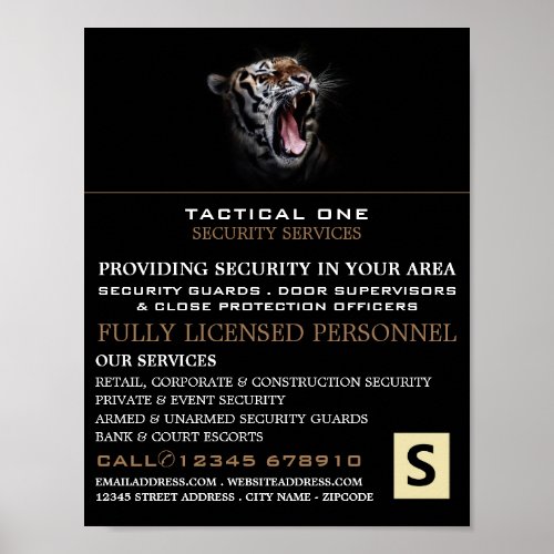 Tiger Roar Security Personnel Advertising Poster