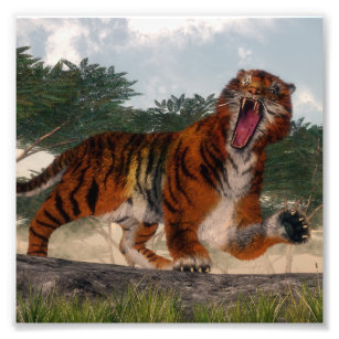 Tiger 3D Art Board Print for Sale by KROKOTON