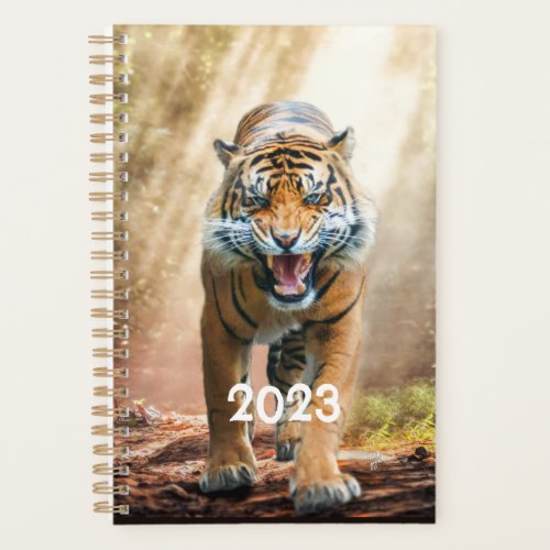 Tiger Roaring in a Backlit Jungle Planner