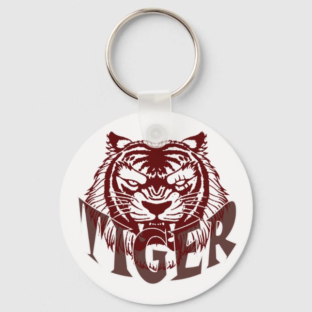 tiger roaring keychain (Front)