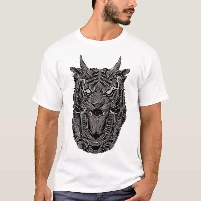tiger-robot-illustration-XEXS T-Shirt (Front)