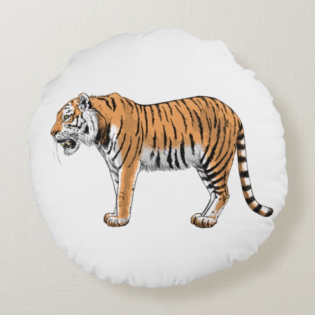 Tiger Round Pillow (Back)