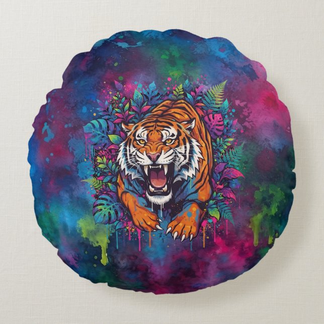 Tiger Round Pillow (Front)