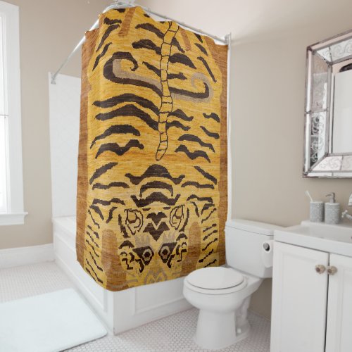 Tiger Rug I Wild Animal Zoo  Shower Curtain