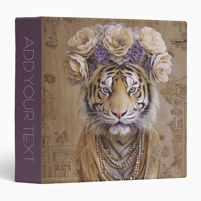 Tiger’s Floral Majesty 3 Ring Binder (Front/Spine)