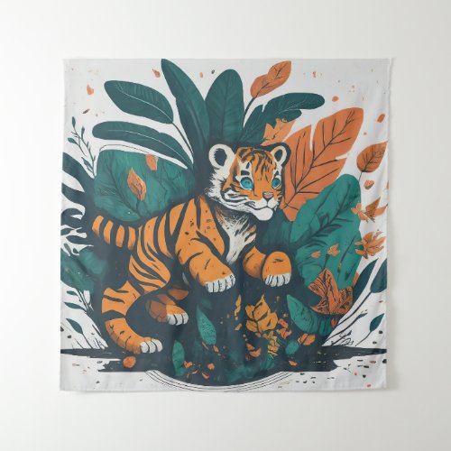 Tigers Gaze Tapestry