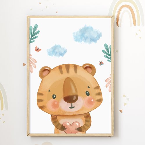 Tiger Safari Nursery Poster Kids Room Print