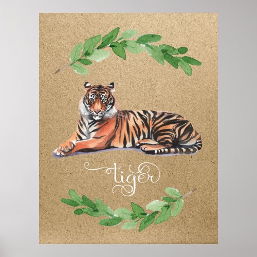 Tiger safari nursery print