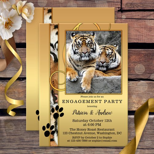 Tiger Safari Zoo Engagement Invitation