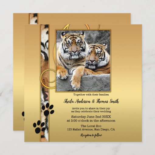 Tiger Safari Zoo Wedding Invitation 