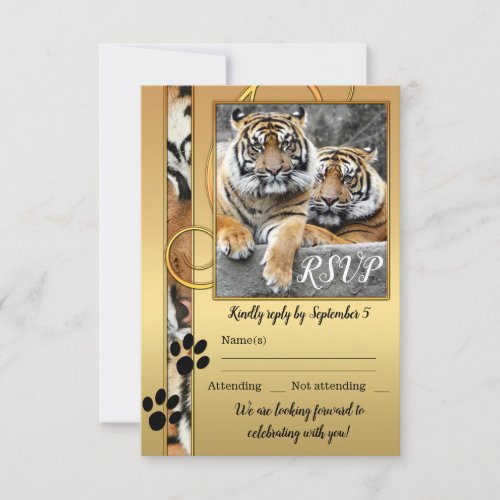 Tiger Safari Zoo Wedding RSVP Card