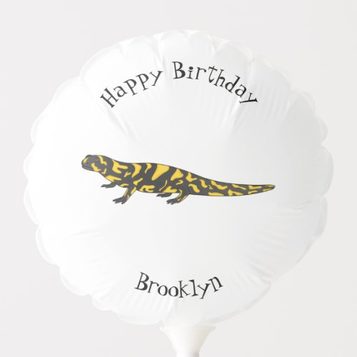 Tiger salamander cartoon illustration  balloon