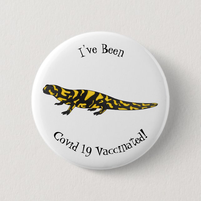 Tiger salamander cartoon illustration  button (Front)