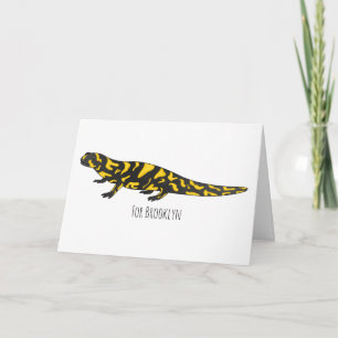 Tiger salamander cartoon illustration card