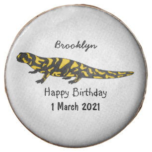 Tiger salamander cartoon illustration chocolate covered oreo