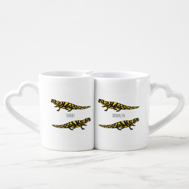 Tiger salamander cartoon illustration coffee mug set (Back Nesting)