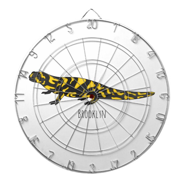 Tiger salamander cartoon illustration  dart board (Front)