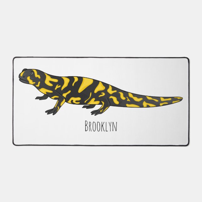 Tiger salamander cartoon illustration  desk mat (Front)