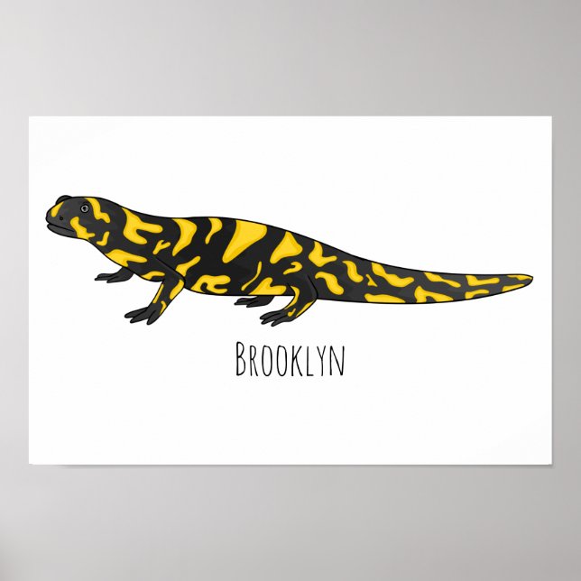 Tiger salamander cartoon illustration poster (Front)
