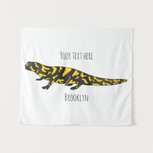 Tiger salamander cartoon illustration tapestry