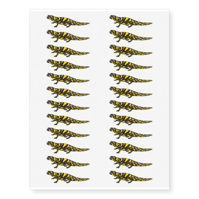 Tiger salamander cartoon illustration  temporary tattoos (Front)