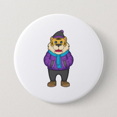 Tiger Scarf Beanie Button