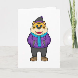 Tiger Scarf Beanie Card