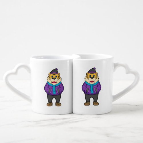 Tiger Scarf Beanie Coffee Mug Set