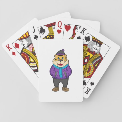 Tiger Scarf Beanie Playing Cards