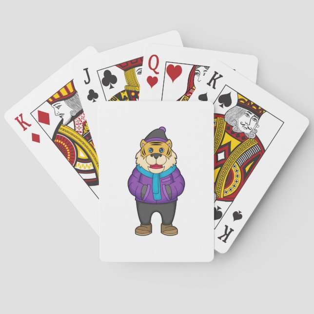 Tiger Scarf Beanie Poker Cards (Back)
