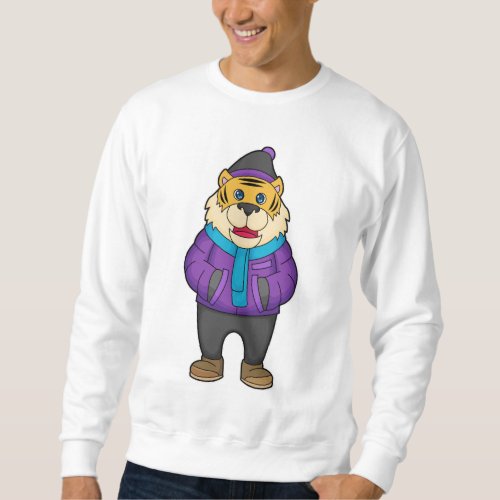 Tiger Scarf Beanie Sweatshirt