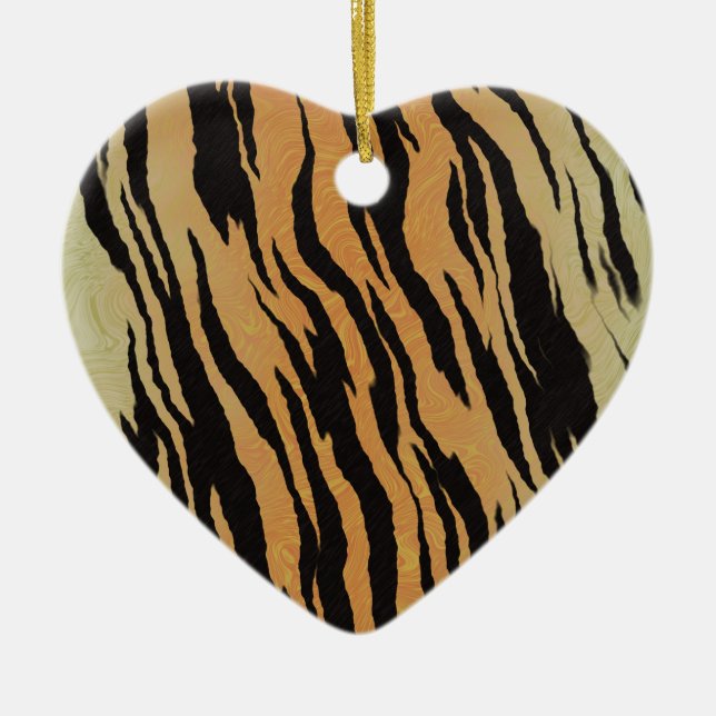 Tiger seamless pattern texture background ceramic ornament (Front)