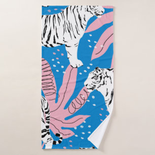 Tiger seamless pattern,wild animal background,tren bath towel