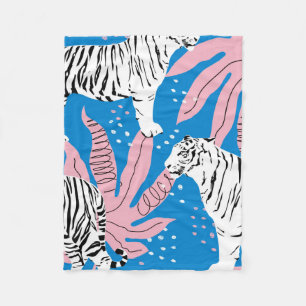 Tiger seamless pattern,wild animal background,tren fleece blanket