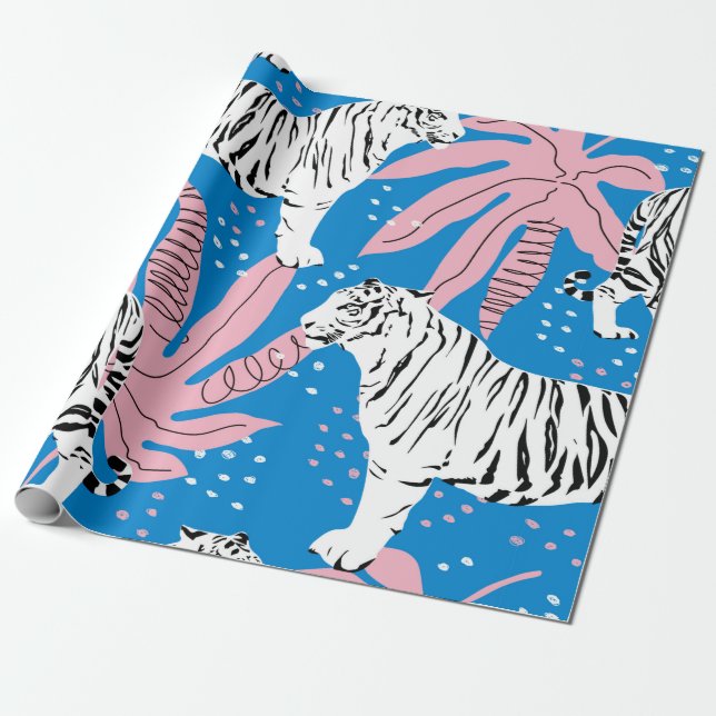 Tiger seamless pattern,wild animal background,tren wrapping paper (Unrolled)