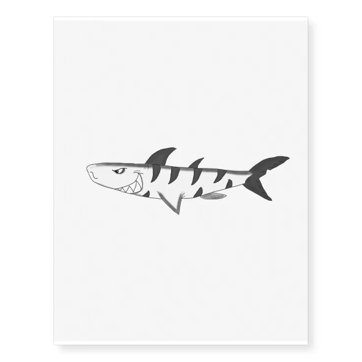 black and white shark tattoos