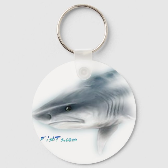 Tiger Shark Head Keychain (Front)