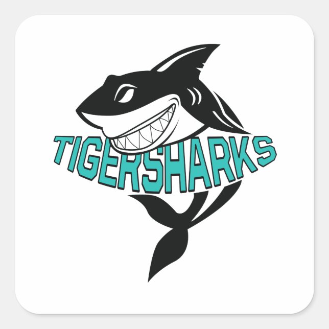 Tiger Sharks Square Sticker (Front)