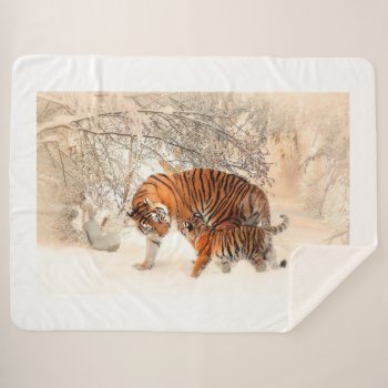 Tiger Sherpa Blanket by NatureTales at Zazzle