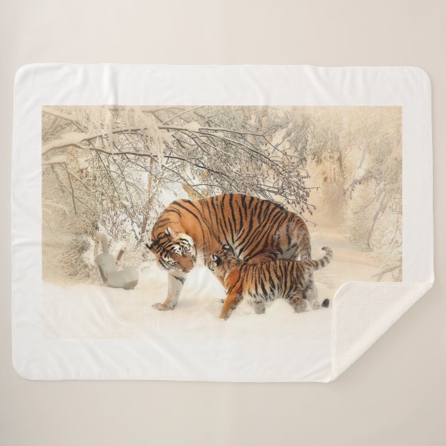 Tiger Sherpa Blanket (Front (Horizontal))