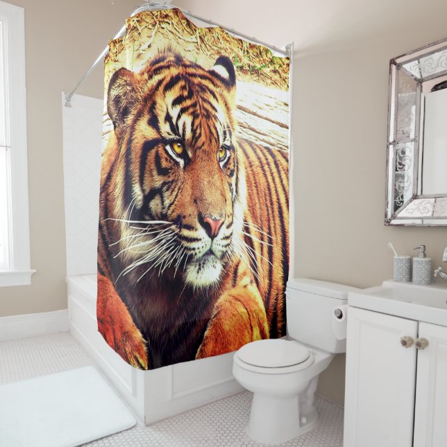 Tiger Shower Curtain (In Situ)