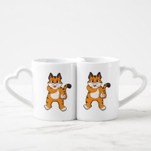 Tiger silent coffee mug set