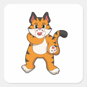 Tiger silent square sticker