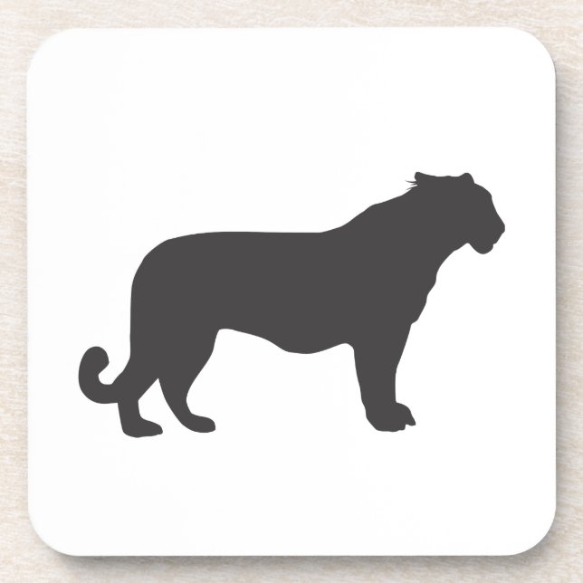 Tiger Silhouette Beverage Coaster (Front)