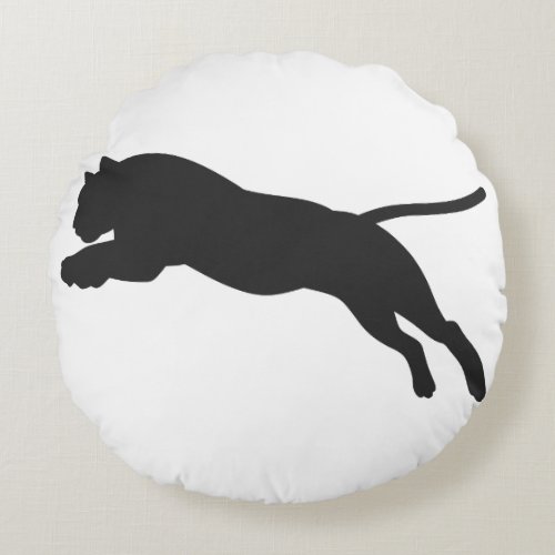 Tiger silhouette _ Choose background color Round Pillow