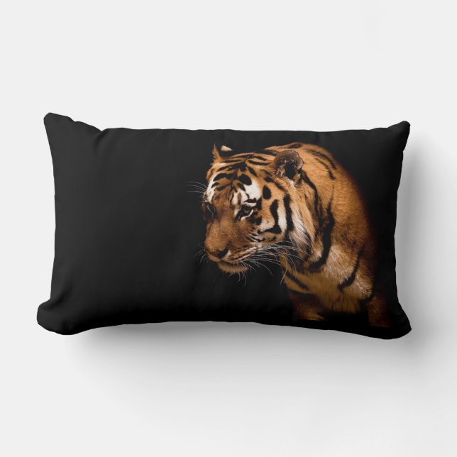Tiger Silhouette Lumbar Pillow (Front)
