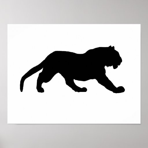 Tiger Silhouette Poster | Zazzle