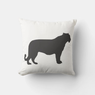 Tiger Silhouette Throw Pillow